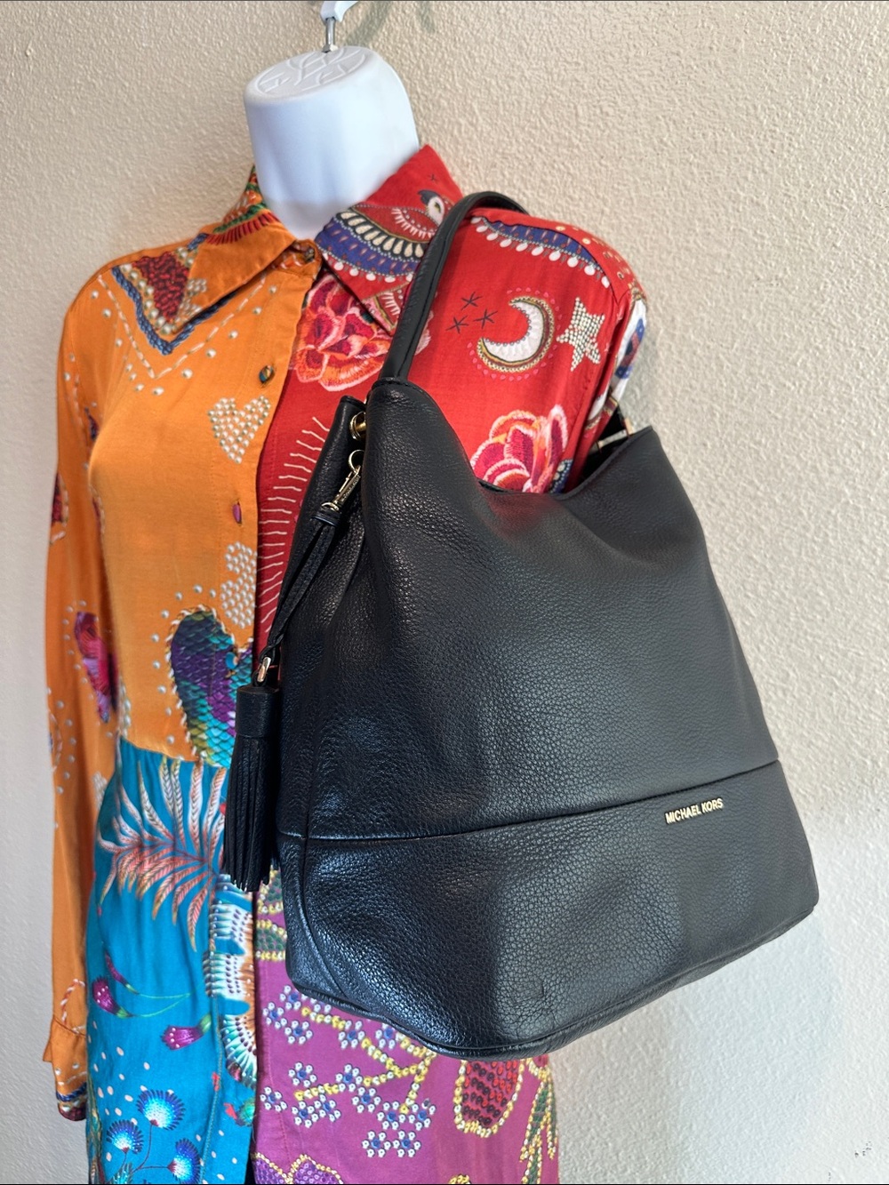 Michael Kors Black Pebbled Leather Shoulder Hobo - Picture 9 of 11
